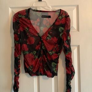 sheer floral top